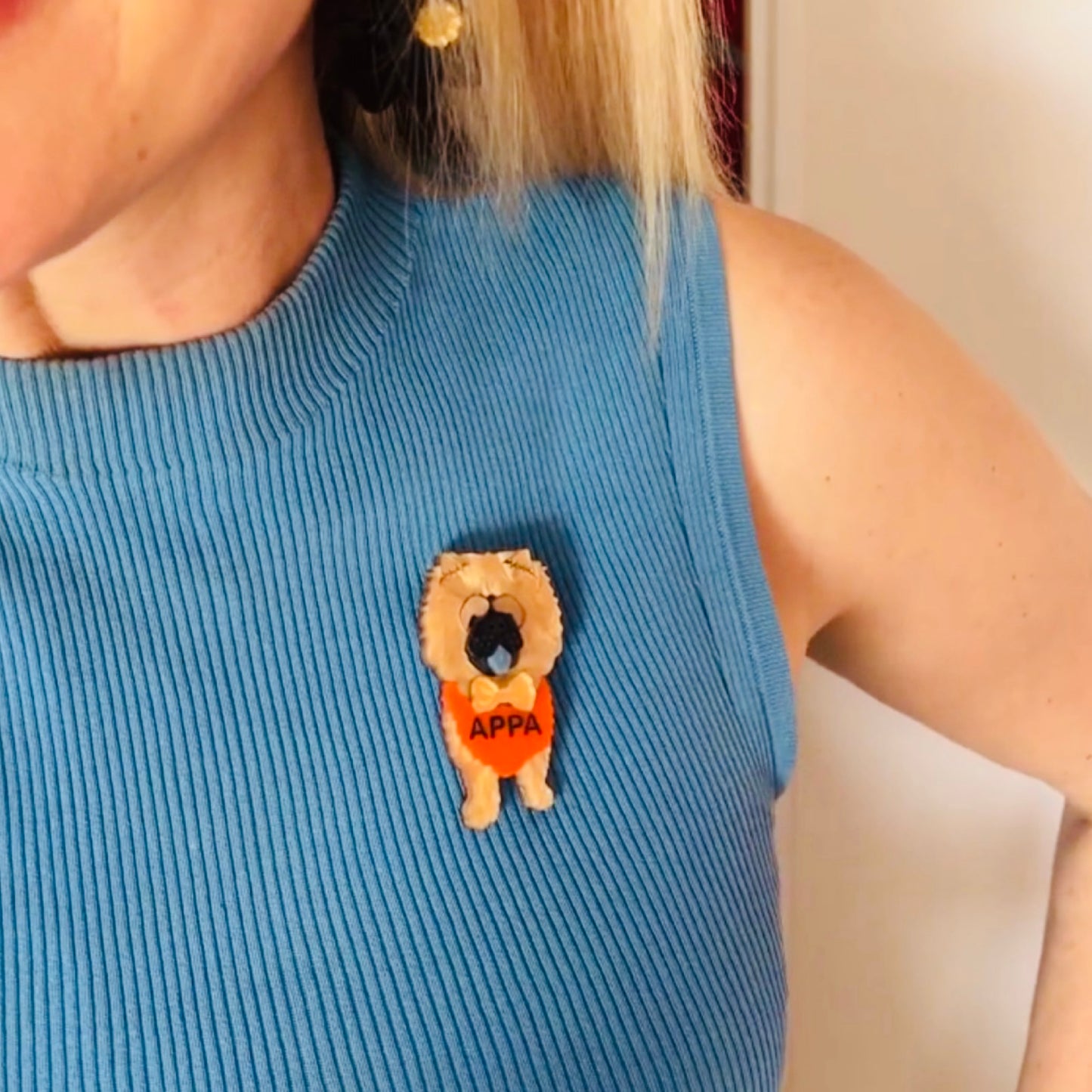 Personalised Jumper - Chow Chow Brooch