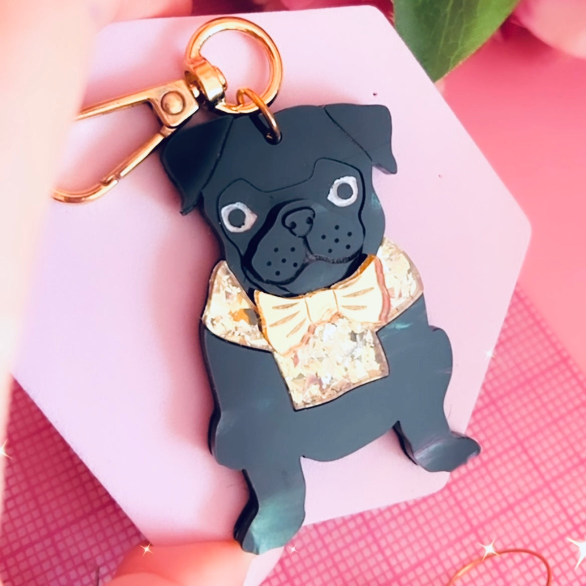 Pug Bag tag/ Keyring